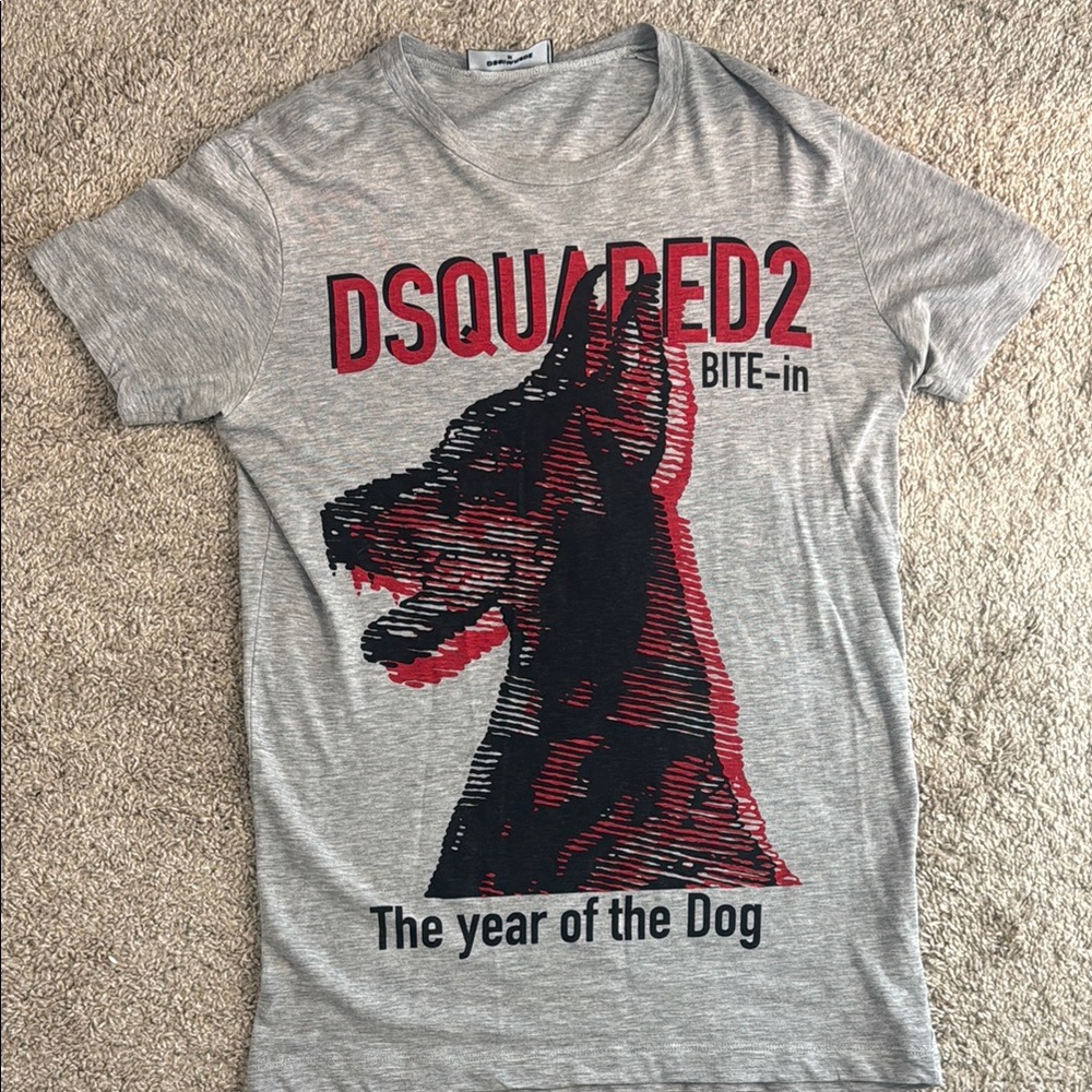 DSQUARED2 Red and Black Dog Graphic Tee